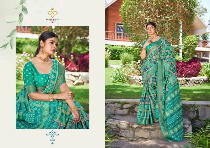 Kavi Vol 2 By Shubh Shree Kalmkari Silk Printed Sarees Wholesale Price In Surat